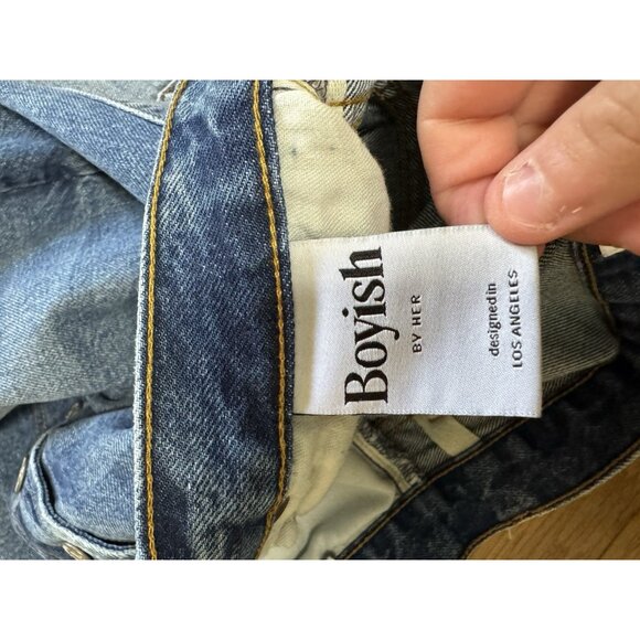 Boyish The Charley Crop Jeans Size Size 29 Trapeze Recycled Denim Buttons Boho - Picture 8 of 14